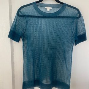 Cos Sheet Glitter Blue Knit Top